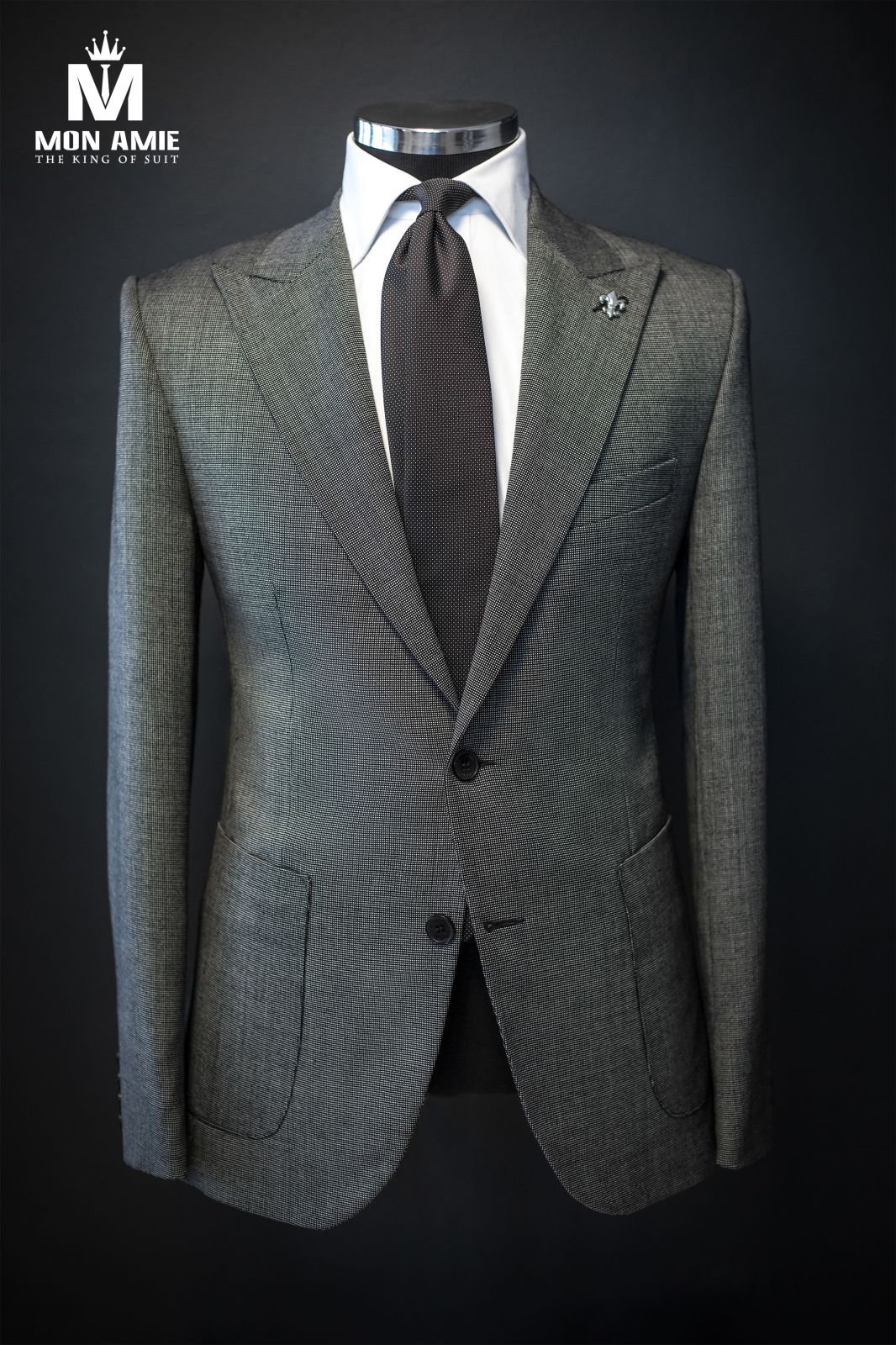 Crosshatch Grey Blazer With Patched Pockets